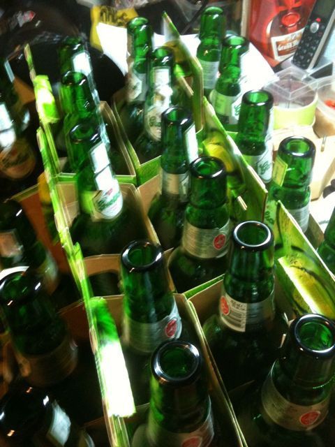 clean beer bottles